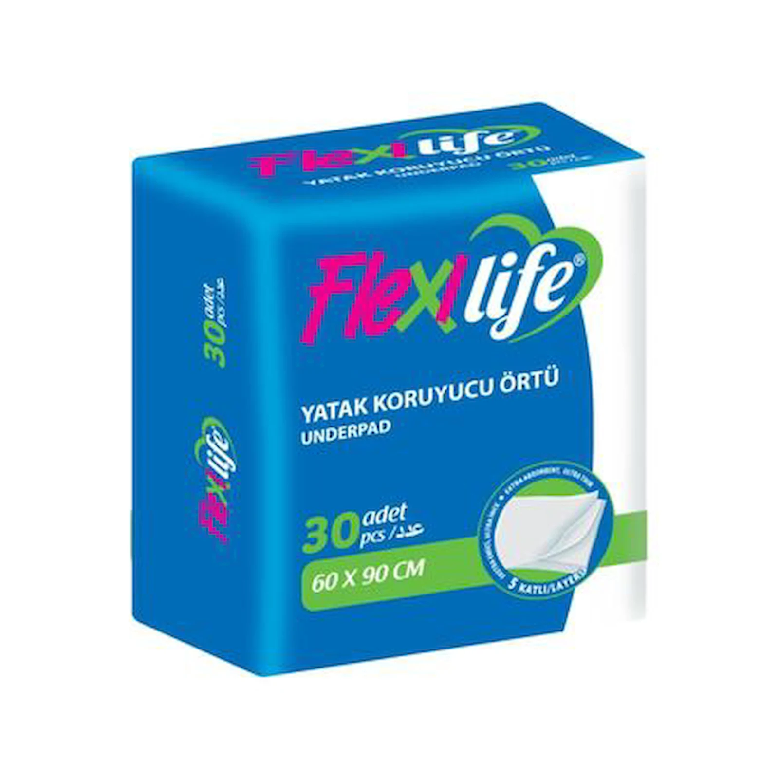 Flexlife Kaydırmaz Yatak Koruyucu Örtü 60x90 cm 30'lu