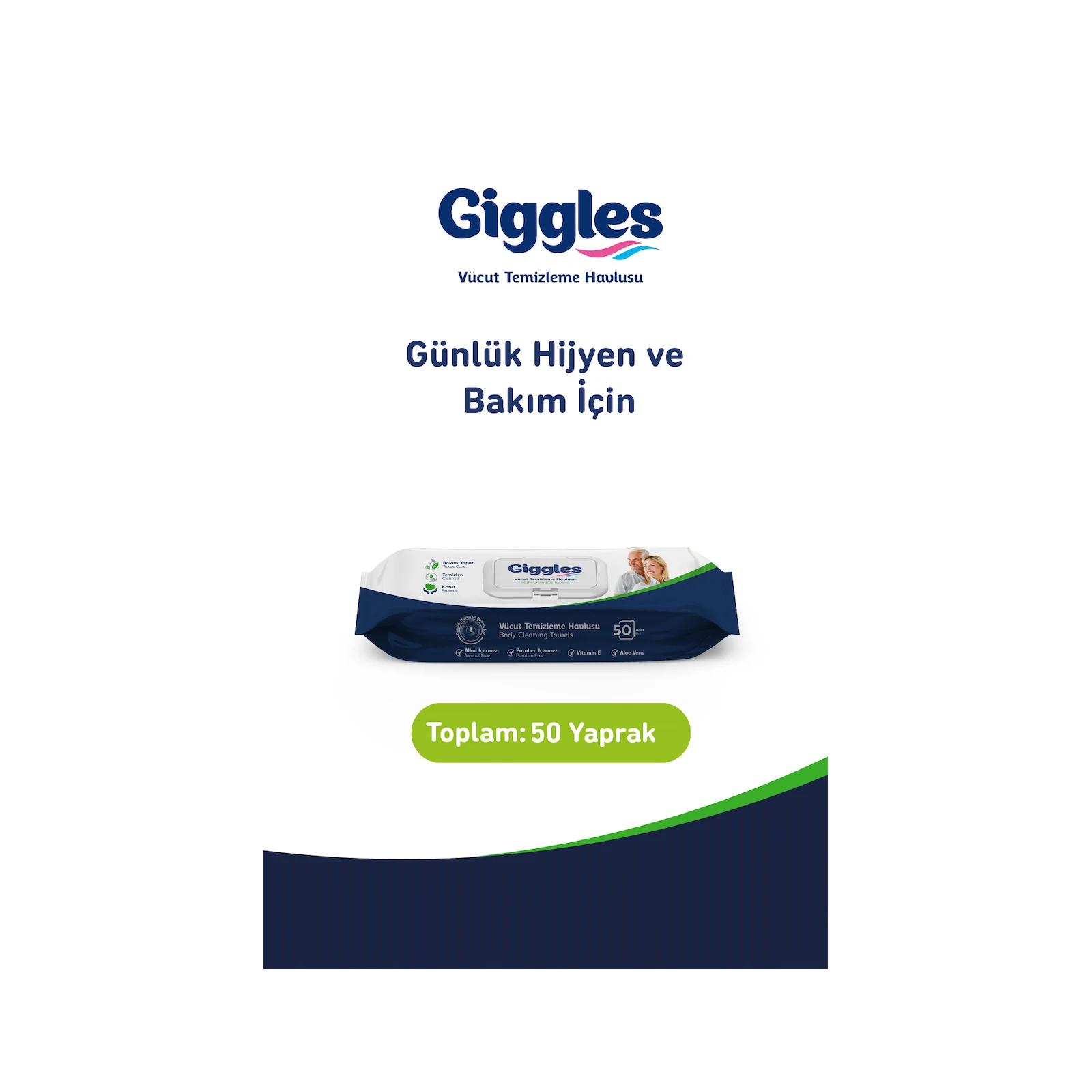 Giggles Vücut Temizleme Mendili 50'li