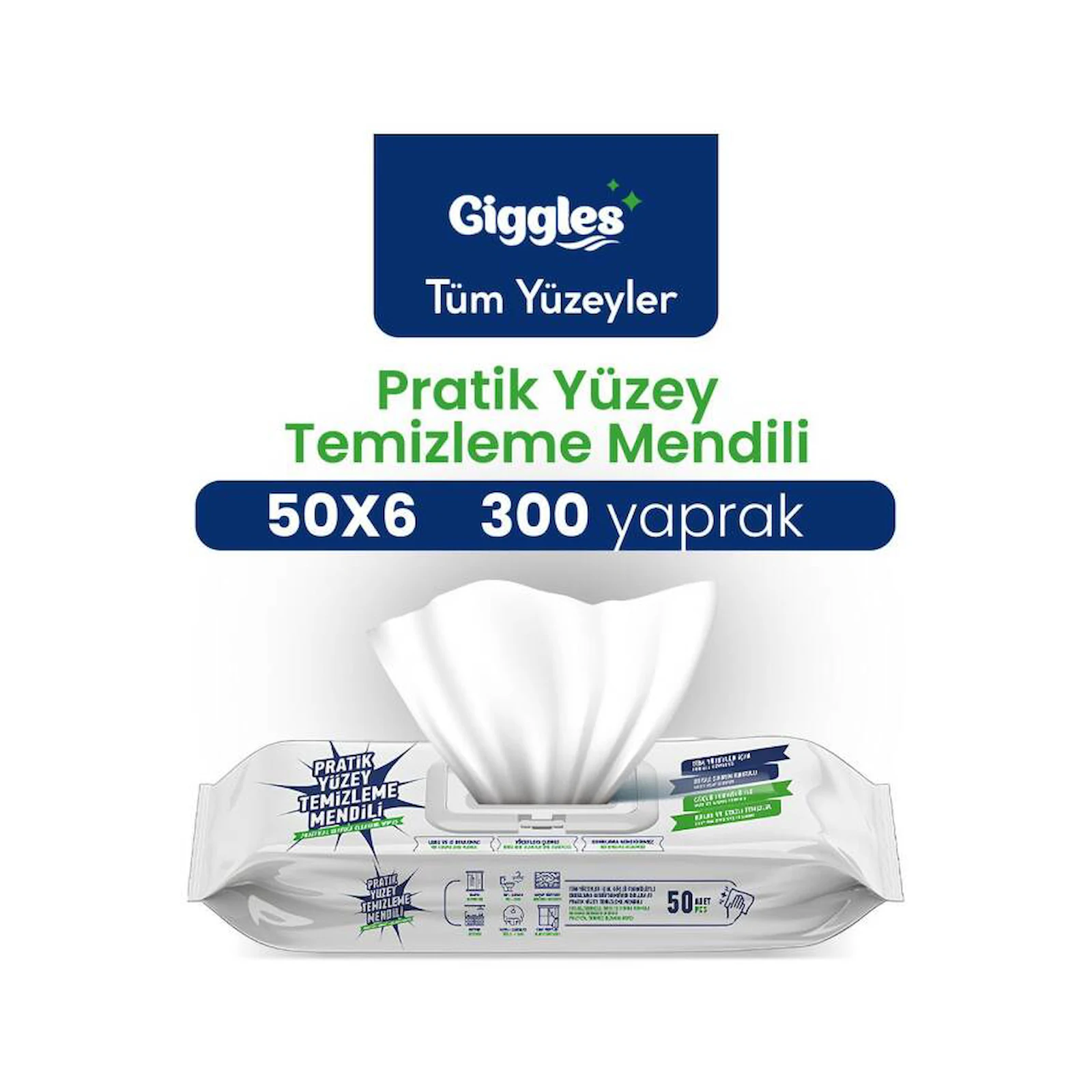 Giggles XXL Yüzey Temizleme Mendili 100 Yaprak