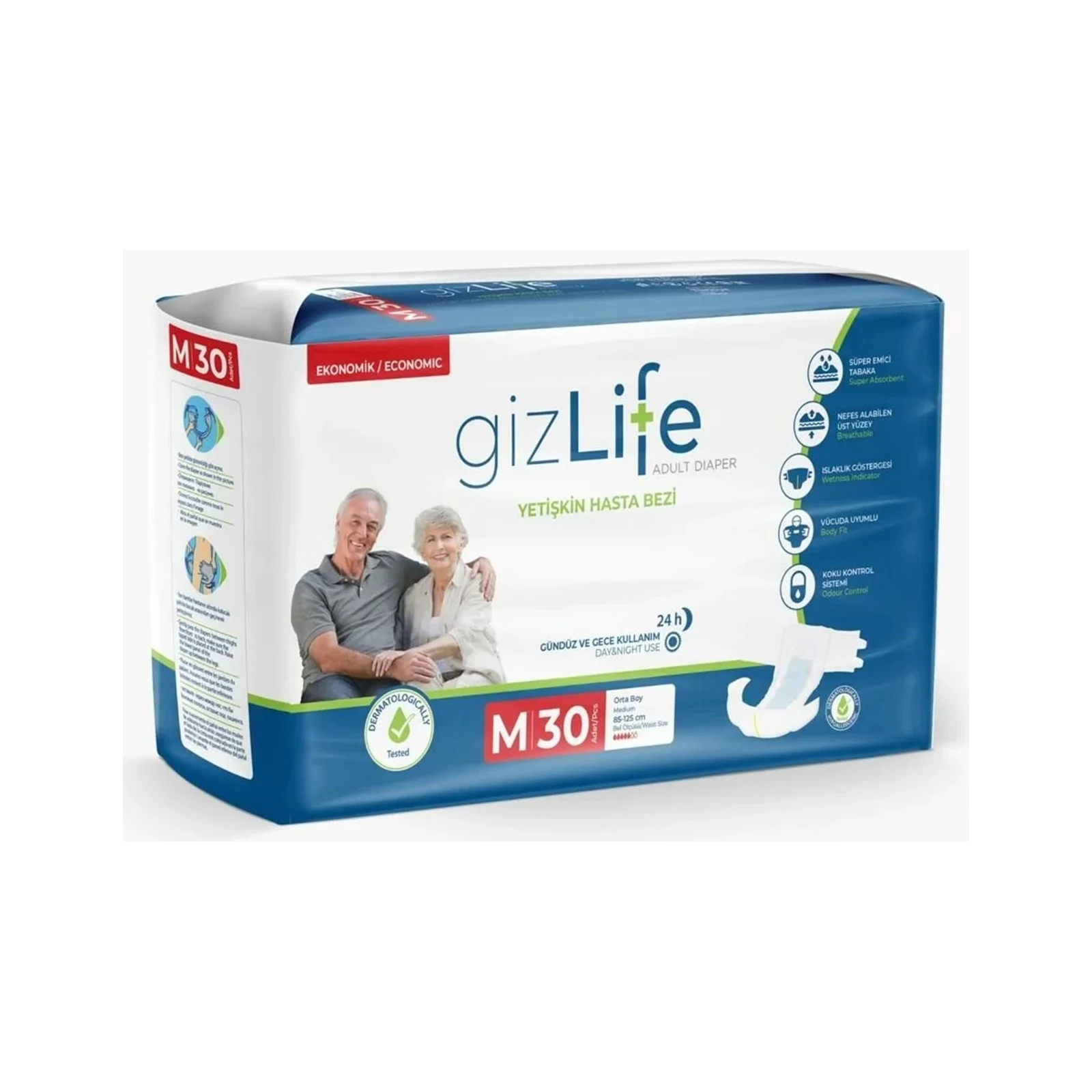 GizLife Bel Bantlı Yetişkin Hasta Bezi 30'lu