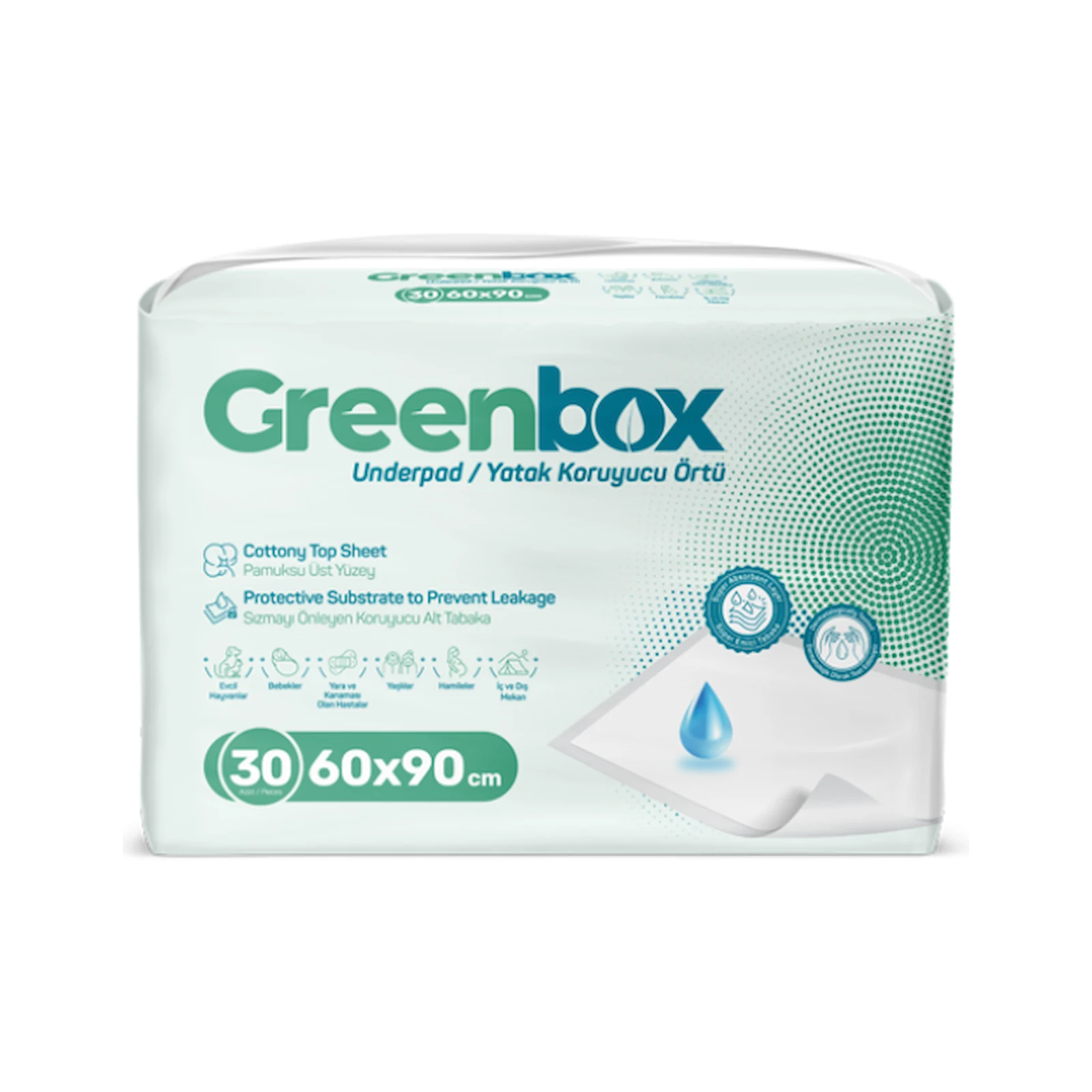 Greenbox Yatak Koruyucu Örtü 60x90 cm 30'lu